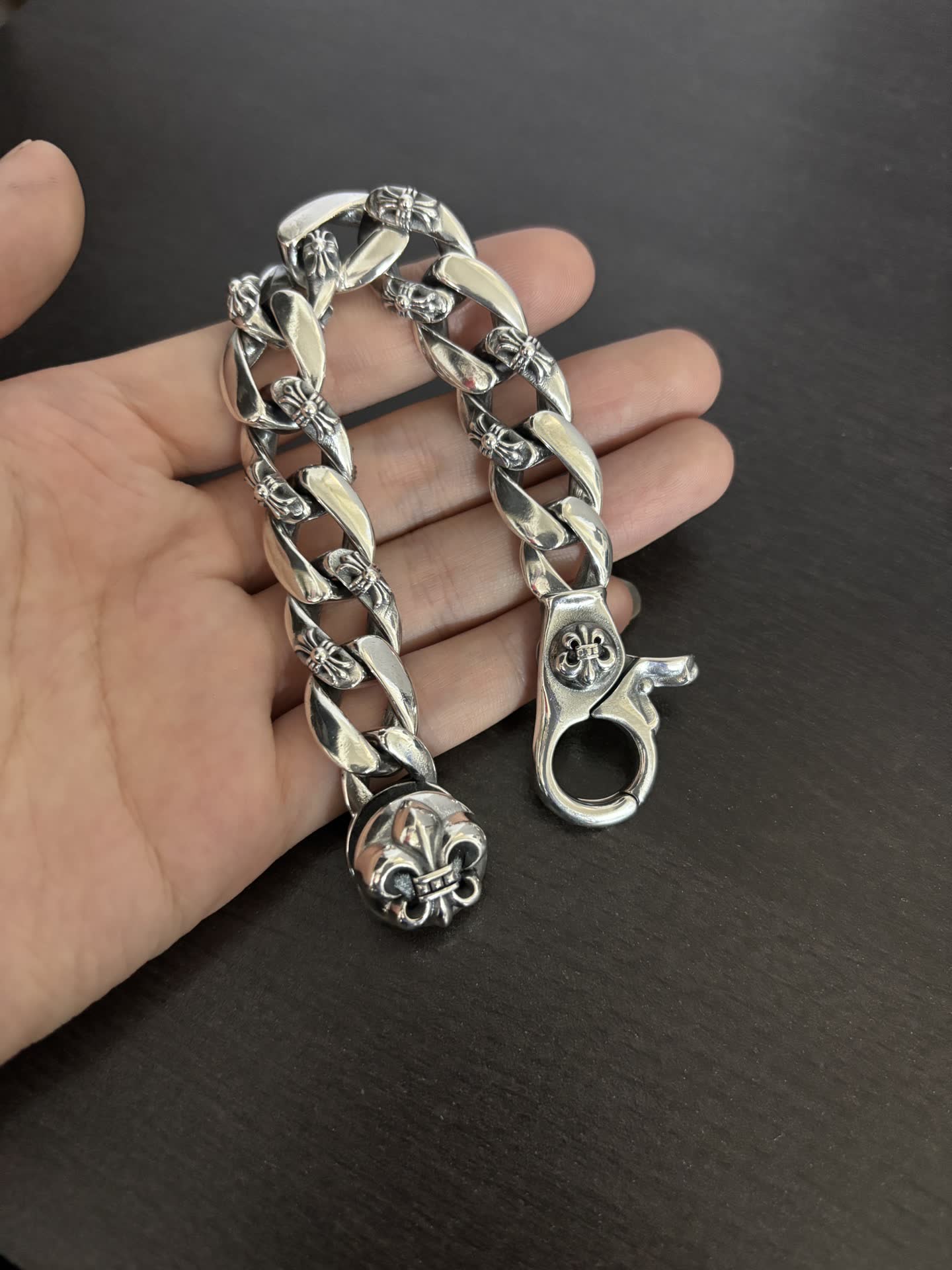 Chrome Hearts Silver-Tone Floral Link Bracelet